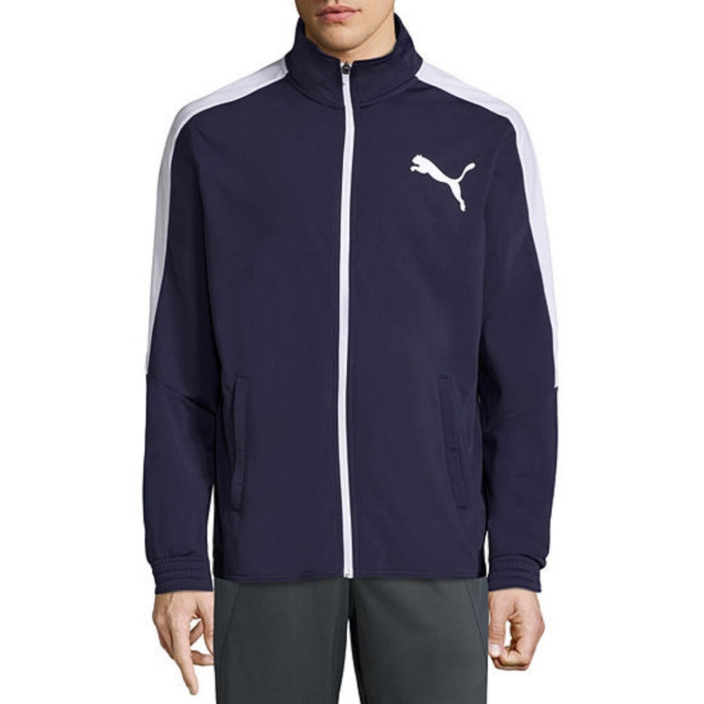 Puma Blue Zip Front Active Wear Sweater